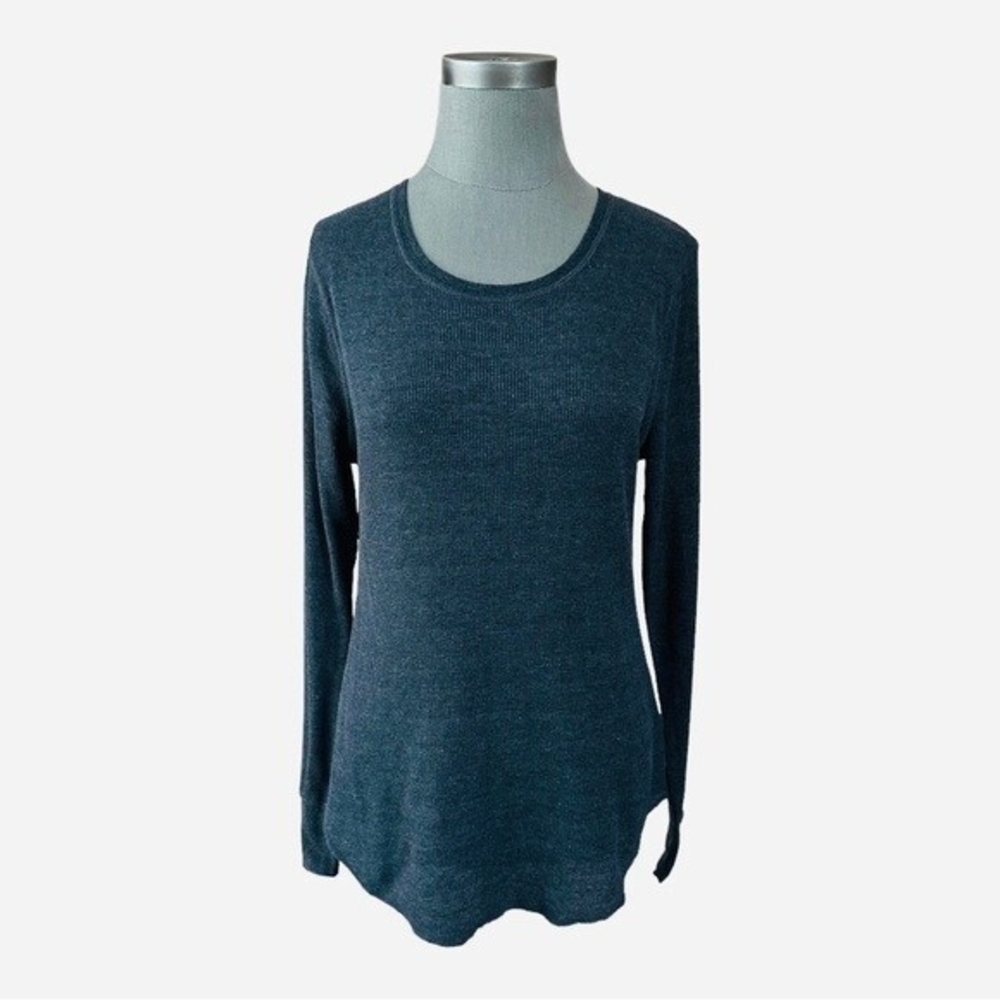 OLD NAVY Essential Rib T Shirt Womens L Dark Grey Long Sleeve Crew Neck Cotton - Picture 3 of 7